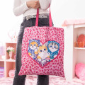 Japan Mofusand Eco Shopping Bag With Pocket - Cat : Gyaru Girl Nyan Leopard Pink - 2