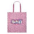 Japan Mofusand Eco Shopping Bag With Pocket - Cat : Gyaru Girl Nyan Leopard Pink - 3