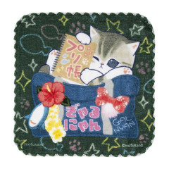 Japan Mofusand Mini Towel Handkerchief - Cat : Gyaru Girl Nyan Schoolbag Style