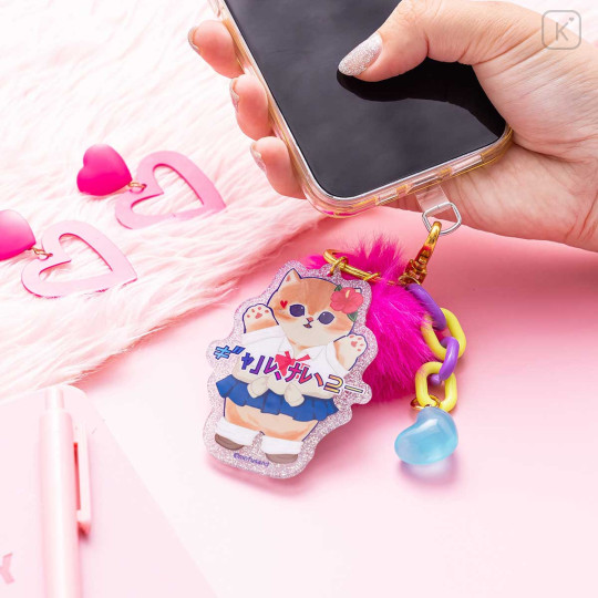 Japan Mofusand Acrylic Keychain Bag Charm - Gyaru Girl Nyan Mobile Cat - 3
