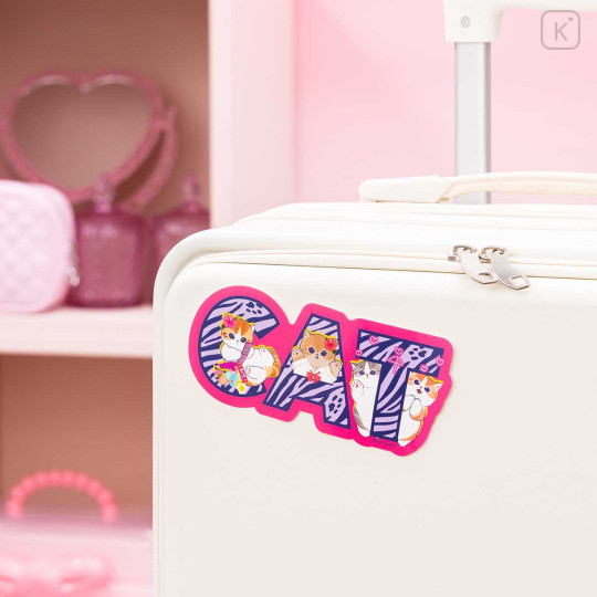 Japan Mofusand Large Vinyl Sticker - Gyaru Girl Nyan Cat Leopard - 2