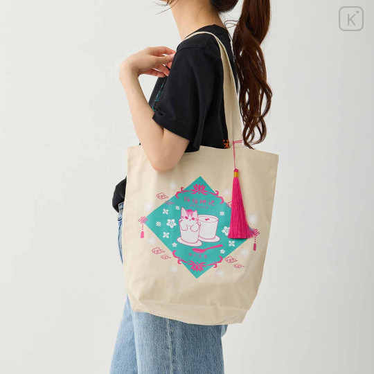 Japan Mofusand Tote Bag - Chinese Style Almond Tofu Cat - 2