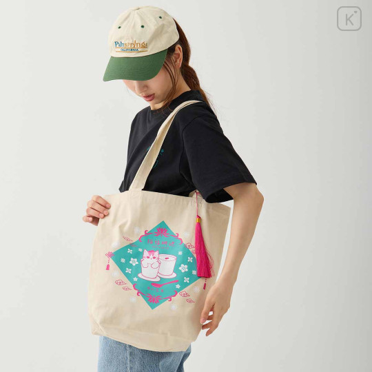 Japan Mofusand Tote Bag - Chinese Style Almond Tofu Cat - 3
