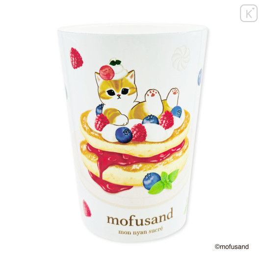Japan Mofusand Insulated Stainless Steel Tumbler With Ceramic Coating - Berry Pancake Cat - 1