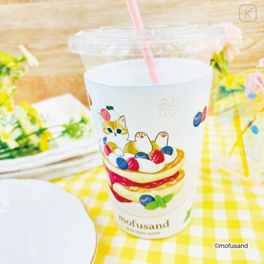 Japan Mofusand Insulated Stainless Steel Tumbler With Ceramic Coating - Berry Pancake Cat - 2
