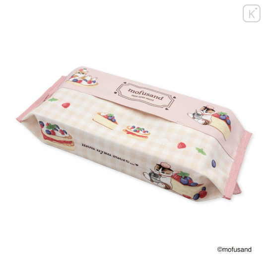 Japan Mofusand Tissue Case Cover - Berry Cheese Cake Pancake Cat - 6