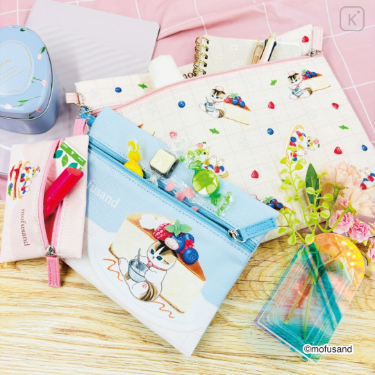 Japan Mofusand Flat Pouch Set - Berry Cheese Cake Pancake Cat - 2