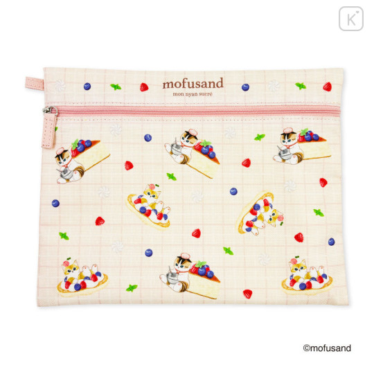 Japan Mofusand Flat Pouch Set - Berry Cheese Cake Pancake Cat - 3