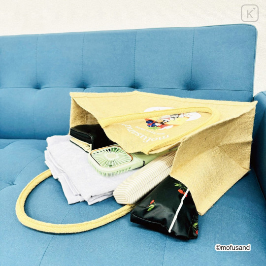 Japan Mofusand Jute Tote Bag (M) - Berry Cheese Cake Pancake Cat - 3