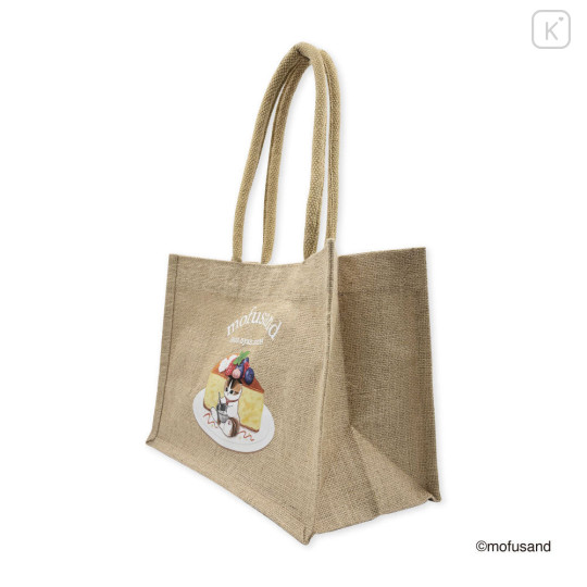 Japan Mofusand Jute Tote Bag (M) - Berry Cheese Cake Pancake Cat - 4