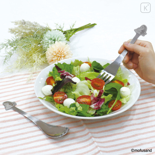 Japan Mofusand Stainless Steel Fork - Shark Cat Laser Printing - 3