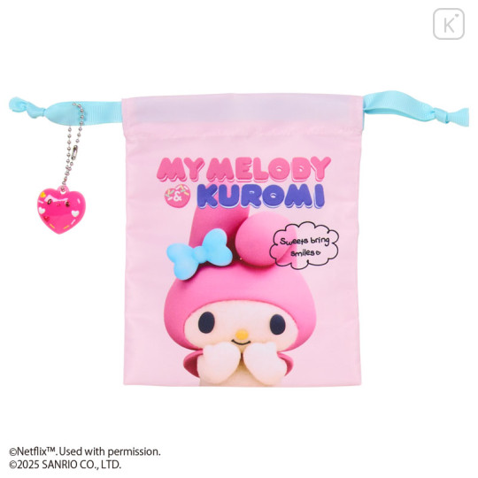 Japan Sanrio Original Drawstring Pouch Set - Kuromi & My Melody & My Sweet Piano : Netflix - 3