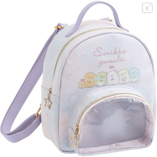 Japan San-X Backpack With Clear Window - Sumikko Gurashi : Minikko Nursery School Purple - 1