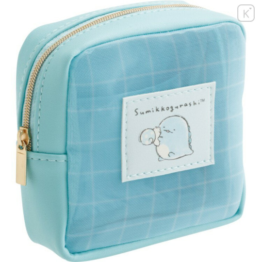 Japan San-X Mesh Mini Pouch - Sumikko Gurashi : Tokage & Nisetsumuri Blue - 1