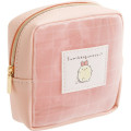 Japan San-X Mesh Mini Pouch - Sumikko Gurashi : Ebifurai no Shippo Fried Shrimp Tail Pink - 1