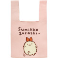 Japan San-X Jacquard Woven Mini Tote Bag - Sumikko Gurashi : Ebifurai no Shippo Fried Shrimp Tail Pink - 1