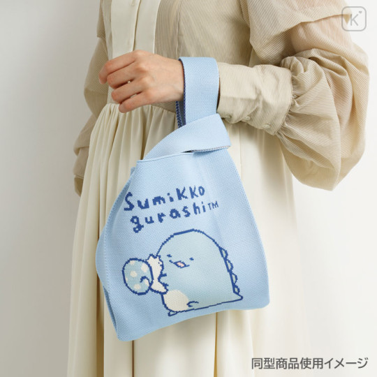 Japan San-X Jacquard Woven Mini Tote Bag - Sumikko Gurashi : Ebifurai no Shippo Fried Shrimp Tail Pink - 3