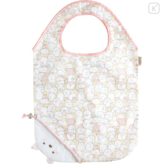Japan San-X Eco Shopping Bag With Pocket - Sumikko Gurashi : Shirokuma Sparkling Eyes - 1