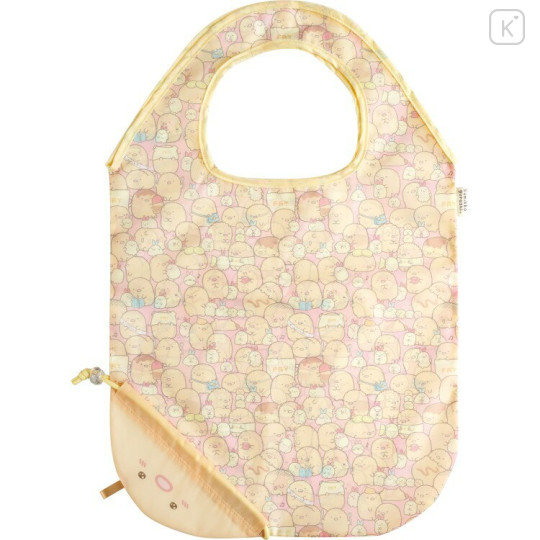 Japan San-X Eco Shopping Bag With Pocket - Sumikko Gurashi : Tonkatsu Fried Pork Sparkling Eyes - 1