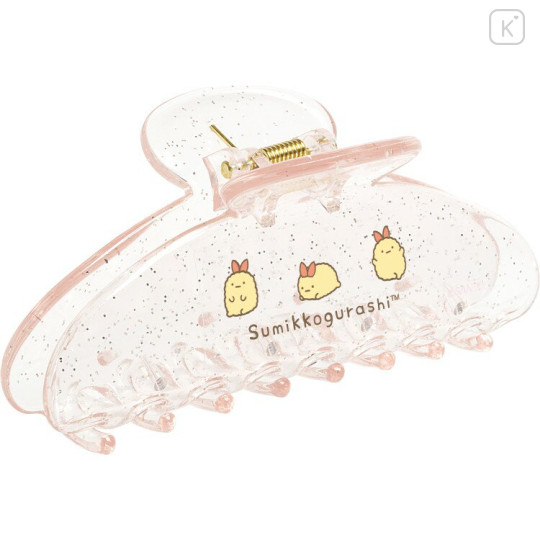 Japan San-X Hair Claw Clip - Sumikko Gurashi : Ebifurai no Shippo Fried Shrimp Tail Clear Glitter - 1