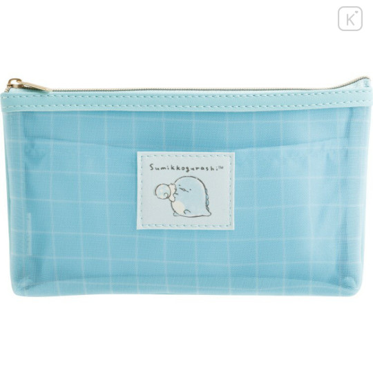 Japan San-X Mesh Pen Pouch - Sumikko Gurashi : Tokage & Nisetsumuri Blue - 1
