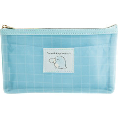 Japan San-X Mesh Pen Pouch - Sumikko Gurashi : Tokage & Nisetsumuri Blue