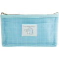 Japan San-X Mesh Pen Pouch - Sumikko Gurashi : Tokage & Nisetsumuri Blue - 1