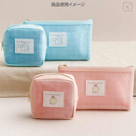 Japan San-X Mesh Pen Pouch - Sumikko Gurashi : Tokage & Nisetsumuri Blue - 5