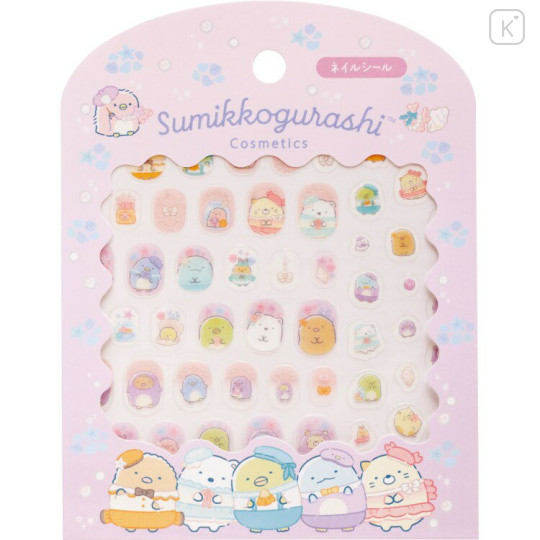 Japan San-X Nail Sticker - Sumikko Gurashi : Penguin Lagoon Pink - 1