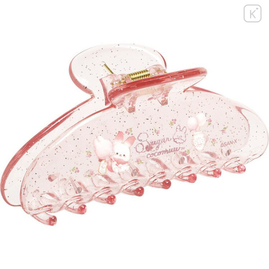 Japan San-X Hair Claw Clip - Sugarcocomuu : Clear Glitter Pink - 1