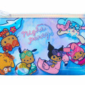 Japan Sanrio Clear Flat Pen Case - Tan Swimsuit Party Characters - 2