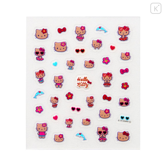 Japan Sanrio Deco Petit Sticker - Hello Kitty : Tan Swimsuit Party - 2