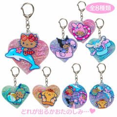 Japan Sanrio Secret Glitter Keychain - Tan Swimsuit Party Characters Blind Box