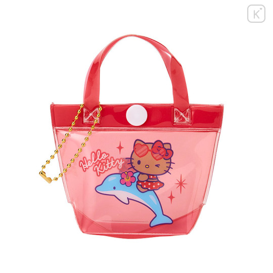 Japan Sanrio Pool Bag Keychain - Hello Kitty : Tan Swimsuit Party - 1