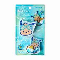 Japan Sanrio Matte Hair Clip Set - Pochacco : Tan Swimsuit Party