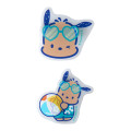 Japan Sanrio Matte Hair Clip Set - Pochacco : Tan Swimsuit Party - 2