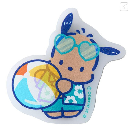 Japan Sanrio Matte Hair Clip Set - Pochacco : Tan Swimsuit Party - 5