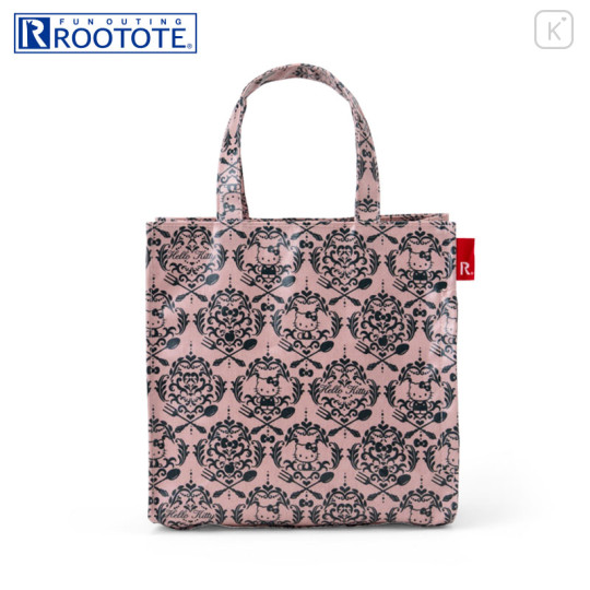 Japan Sanrio Rootote Square Laminated Tote Bag - Hello Kitty - 1