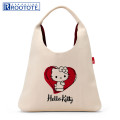 Japan Sanrio Rootote Round Knit Bag - Hello Kitty : Ivory - 1