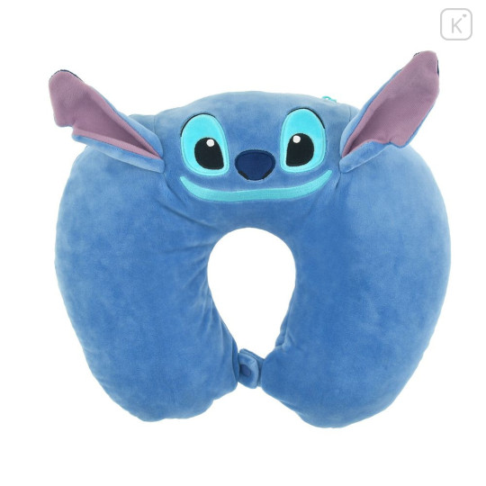 Japan Disney Store Travel Fluffy Neck Pillow Cushion - Stitch : Plush Style - 2