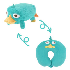 Japan Disney Store Travel Fluffy Neck Pillow Cushion - Perry the Platypus : Plush Style