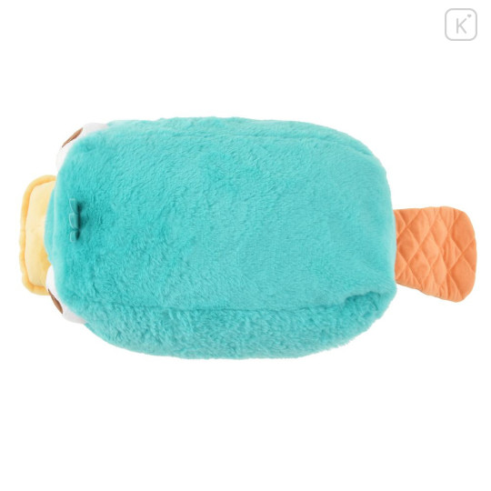 Japan Disney Store Travel Fluffy Neck Pillow Cushion - Perry the Platypus : Plush Style - 3