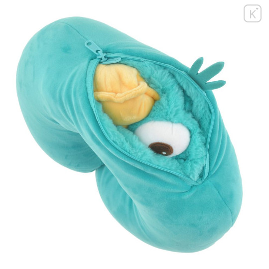 Japan Disney Store Travel Fluffy Neck Pillow Cushion - Perry the Platypus : Plush Style - 8