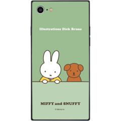 Japan Miffy iPhone SE3 / SE2 / 8 / 7 / 6s / 6 Square Glass Case - Miffy & Snuffy