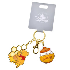 Japan Disney Store Floating Sequins Keychain - Pooh : Honey Day Glitter Water