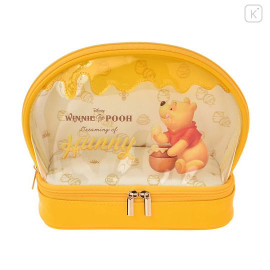 Japan Disney Store Clear Cosmetic Pouch - Pooh : Honey Day - 1