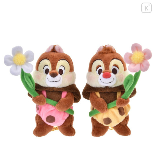 Japan Disney Store Plush Keychain - Chip : Flower Garden - 5