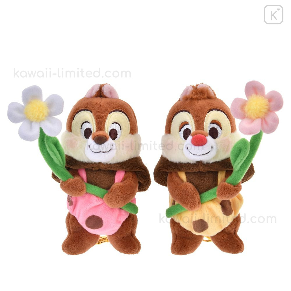 Japan Disney Store Plush Keychain - Chip : Flower Garden