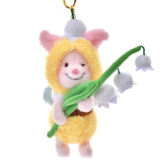Japan Disney Store Plush Keychain - Piglet : Flower Garden