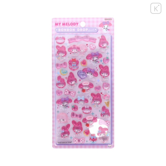 Japan Sanrio Bonbon Drop Seal 3D Sticker - My Melody & My Sweet Piano : Gingham - 1